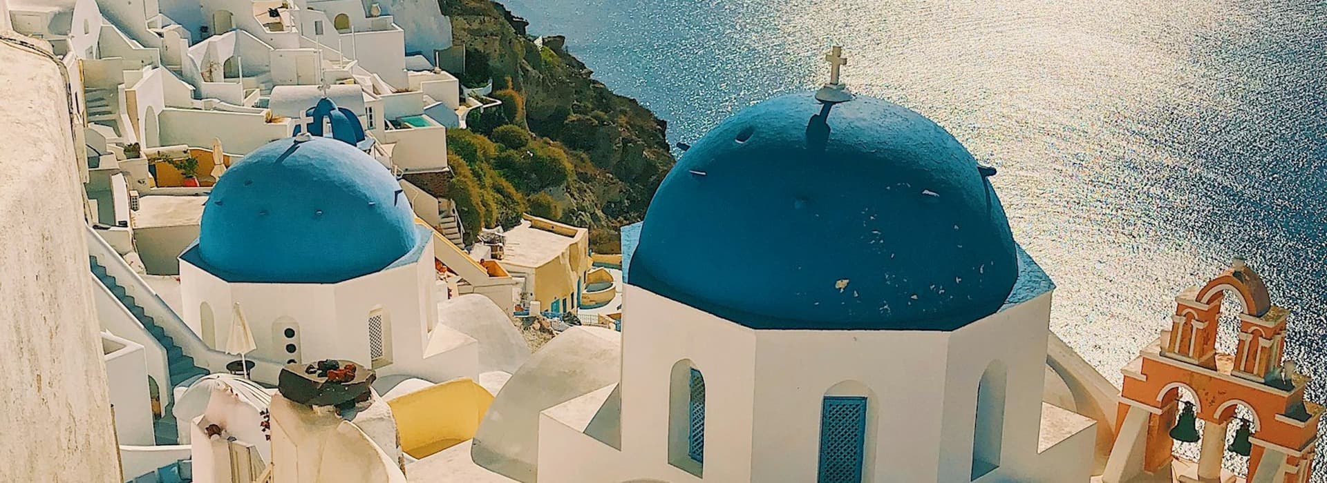 Santorini — iconic blue domes over the Aegean